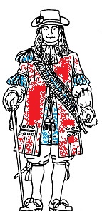 Officer in red coat 1660
