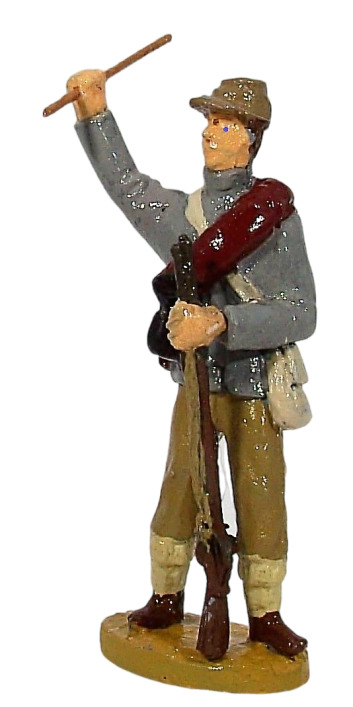 Standing soldier, loading rifle